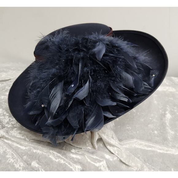 Chapeau Creations by Ruth Kropveld Navy Blue Womens Couture Hat main image 8